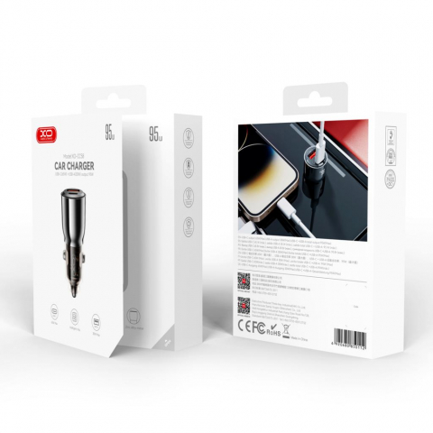 XO încărcător auto 95W USB-A + USB-C, tarnish (model CC58) [3]