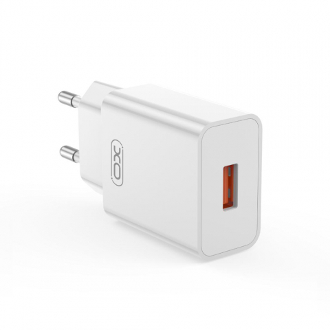XO încărcător rețea 18W USB-A + cablu USB-A la USB-C, alb (model L127) [1]