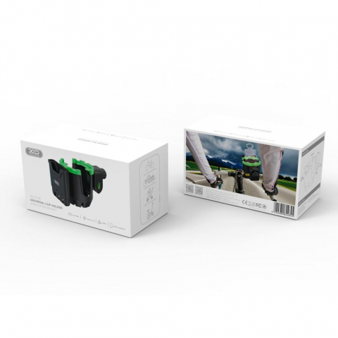 XO suport motocicletă/bicicletă pentru telefon + suport pahar, negru (model C125) [2]