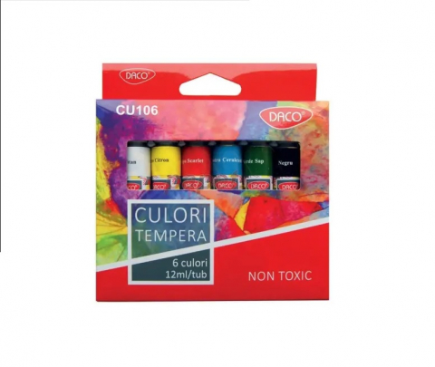 Accesorii pentru pictura - Set 6 Culori Tempera DACO