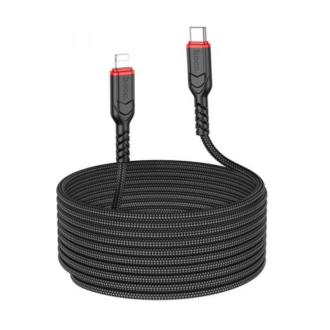 Adaptoare - Cablu Hoco X59, USB Type-C la Lightning, Încărcare Rapidă 27W, 3m, Negru