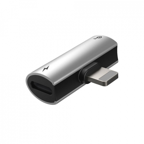 Adaptoare - Adaptor Baseus 2 în 1 Lightning la 2 x Lightning CAL46-S1, Argintiu/Negru – Încărcare și Audio Simultan