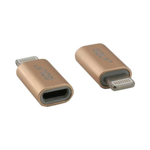 Adaptoare - Adaptor conector micro USB (mamă) la Lightning (tată), auriu – Golf