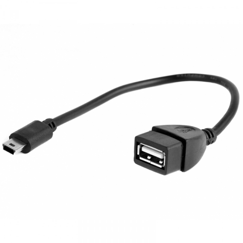 Adaptoare - Adaptor OTG USB-A la miniUSB Gembird 0.15m, negru – A-OTG-AFBM-002