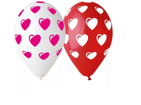 Articole petrecere - Baloane Inimă -Set 5 Bucăți, 12 Inch (30 cm)