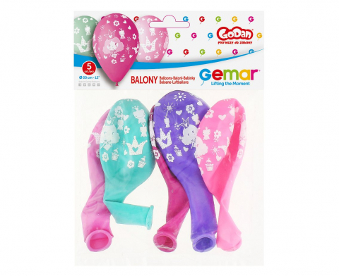 Articole petrecere - Baloane PRINȚESĂ, 30 cm, 5 buc.