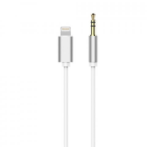 Adaptoare - Cablu AUX Lightning tată la Jack 3.5mm tată, alb – compatibil iPhone