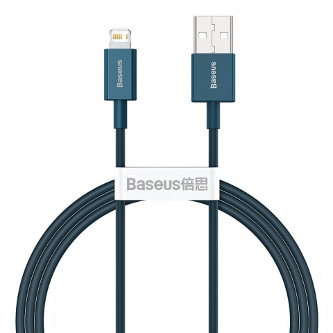 Adaptoare - Cablu Baseus USB-A la Lightning, 2.4A, Superior Series, 1m, Albastru