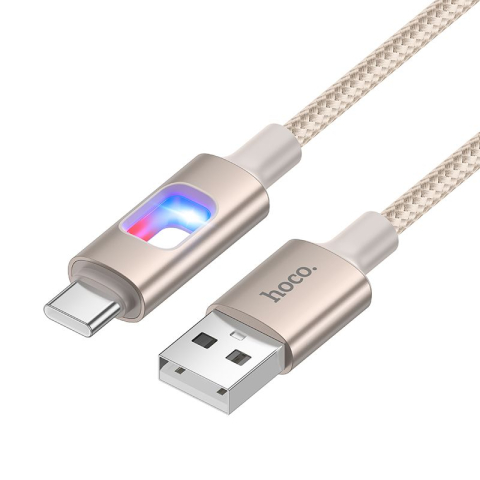 Accesorii GSM & IT - Cablu USB-A la USB-C HOCO U144 3A 1.2m LED - încărcare rapidă, alb