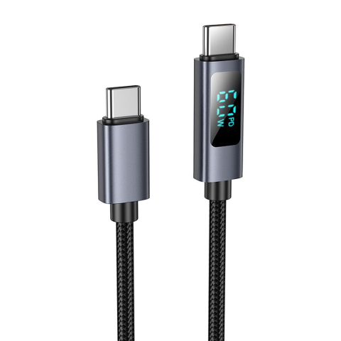 Accesorii GSM & IT - Cablu USB-C la USB-C HOCO X112 60W 3A 1m cu display - încărcare rapidă