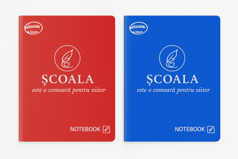 Caiete - Caiet A5 matematică – 48 file, copertă albastră/rosie, Viosim