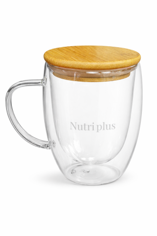 Vitamine&Suplimente - Cana Nutrimug Farmasi din sticla dubla cu capac bambus