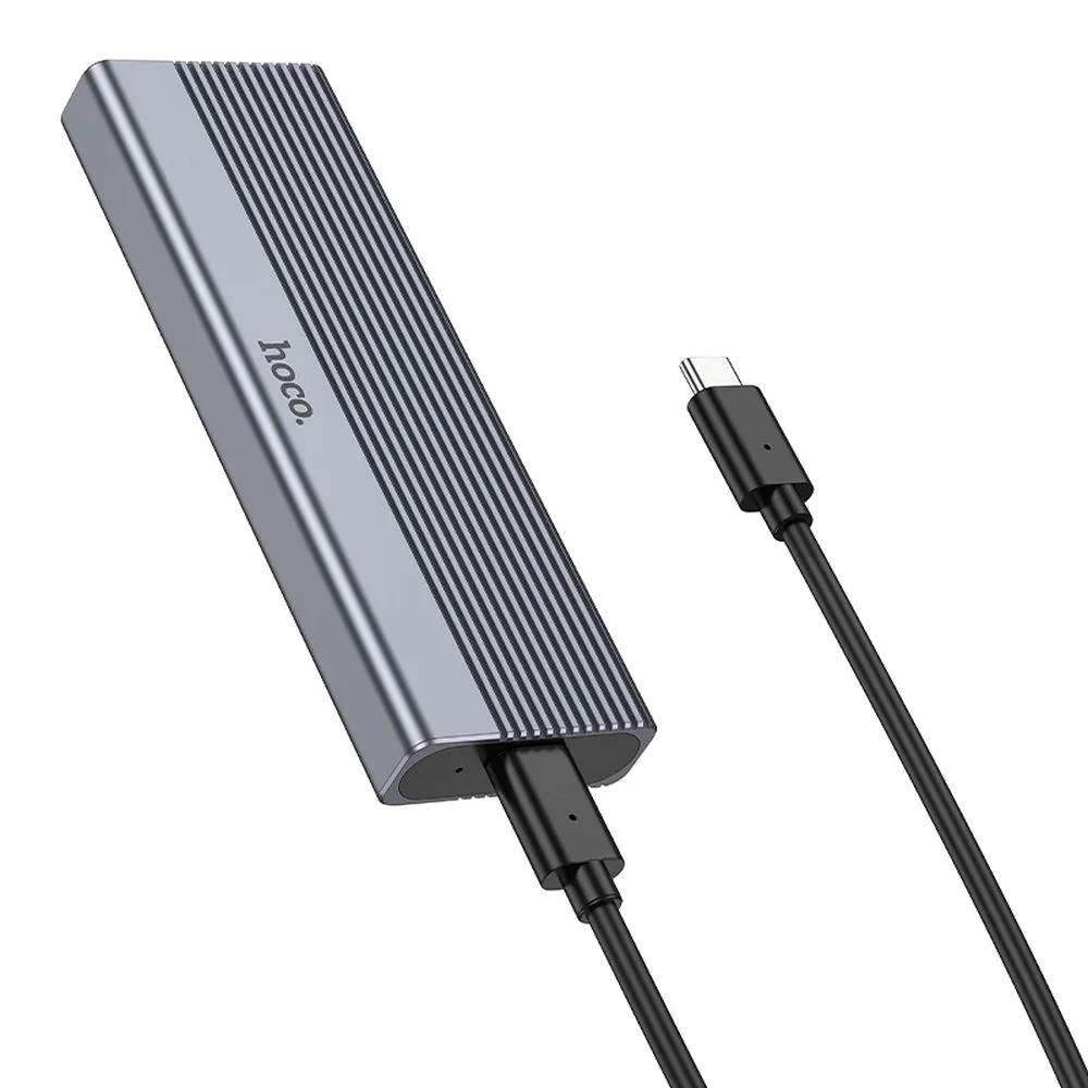 Adaptoare - Carcasă HOCO pentru unități SSD M.2 NVME Tasta M Tasta B+M până la 4TB USB3.2 Tip C / 10GBps HB47A gri metal