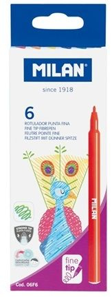 Instrumente scris - Carioci cu Vârf Subțire Milan - Set 6 Culori Vibrante pentru Detalii Precise