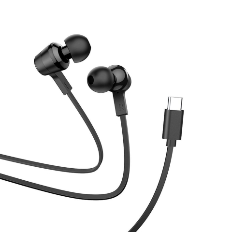 Casti - Casti cu Fir Hoco M86 USB-C cu Microfon 1.2m Negru - Sunet Clar