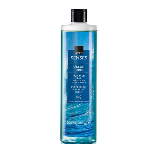 Cosmetice & Îngrijire personală - Gel de dus Avon Ocean Surge 3in1 par corp fata 500ml