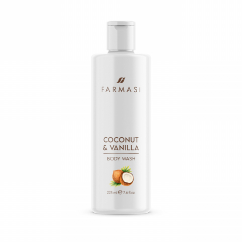Cosmetice & Îngrijire personală - Gel de Duș cu Cocos și Vanilie Farmasi, 225 ml – Hidratare și Răsfăț Exotic