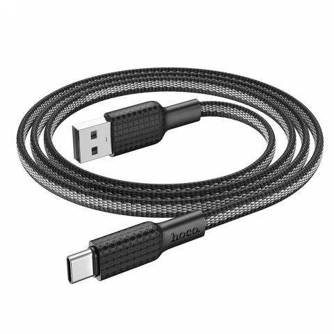 Adaptoare - Hoco X69 - Cablu USB-A la Type-C 3A, 1m, Negru/Alb