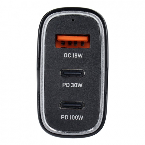 Incarcatoare - Încărcător Auto USB QC 3.0 18W + 2x Type-C PD 100W + 30W, CC53 2C1A, Total 138W