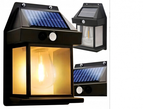 Grădină - Lampă Solară LED Exterior cu Senzor de Mișcare – Aplica de Perete Rezistentă la Apă, 1W