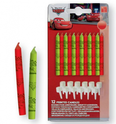 Articole petrecere - Lumanari de Tort Disney Cars Fulger McQueen - Set 12 lumanari