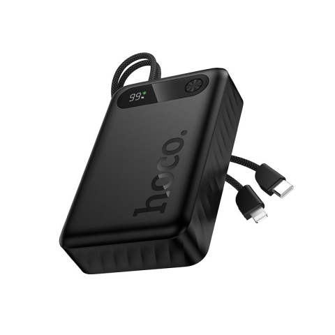 Powerbank-uri - Powerbank HOCO J171A 20000mAh 22.5W PD QC cu Cabluri Incorporate USB-C + Lightning Black