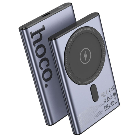 Powerbank-uri - Powerbank HOCO Q32 MagSafe 5000mAh PD QC 20W Metal Gray Magnetic