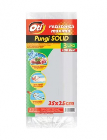 Casă - Pungi Alimentare Oti Solid, Transparente, 3L/Kg, 35 x 25 cm, 100 buc, Set – Calitate și Versatilitate