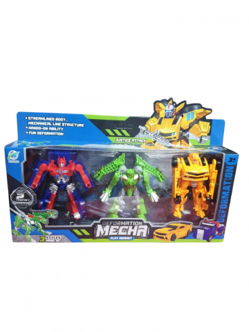 Jucarii si Gadget-uri copii - Set 3 Roboți din Plastic – Jucării Articulate pentru Copii