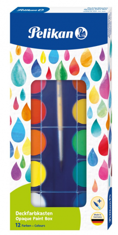 Accesorii pentru pictura - Set Acuarele PELIKAN - 12 Culori + Pensulă Inclusă