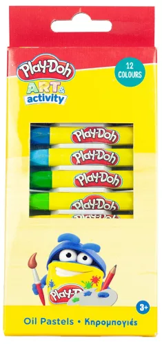 Instrumente scris - Set Creioane Pastel Uleios Play-Doh – 12 Culori pentru Desen Creativ