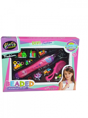 Jucarii si Gadget-uri copii - Set Mărgele pentru Păr și Dispozitiv de Aplicare