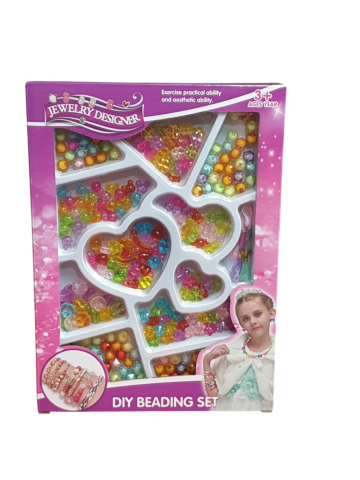 Jucarii si Gadget-uri copii - Set Mărgele Brățări – Jucărie Creativă DIY pentru Fetițe cu Accesorii Colorate