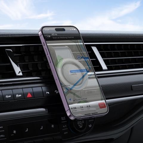 Suporturi auto - Suport auto magnetic Hoco H59, pentru grila de ventilație, Negru