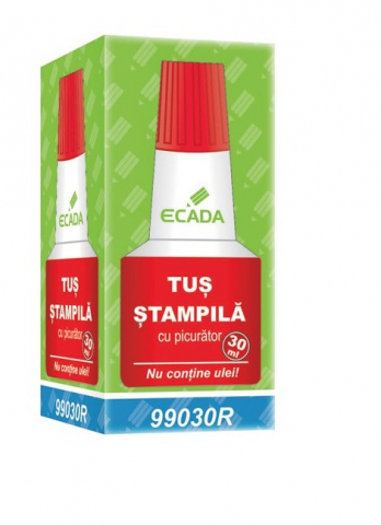 Rechizite și Birotică - Tuș pentru Ștampilă Ecada, 30 ml, Rosu