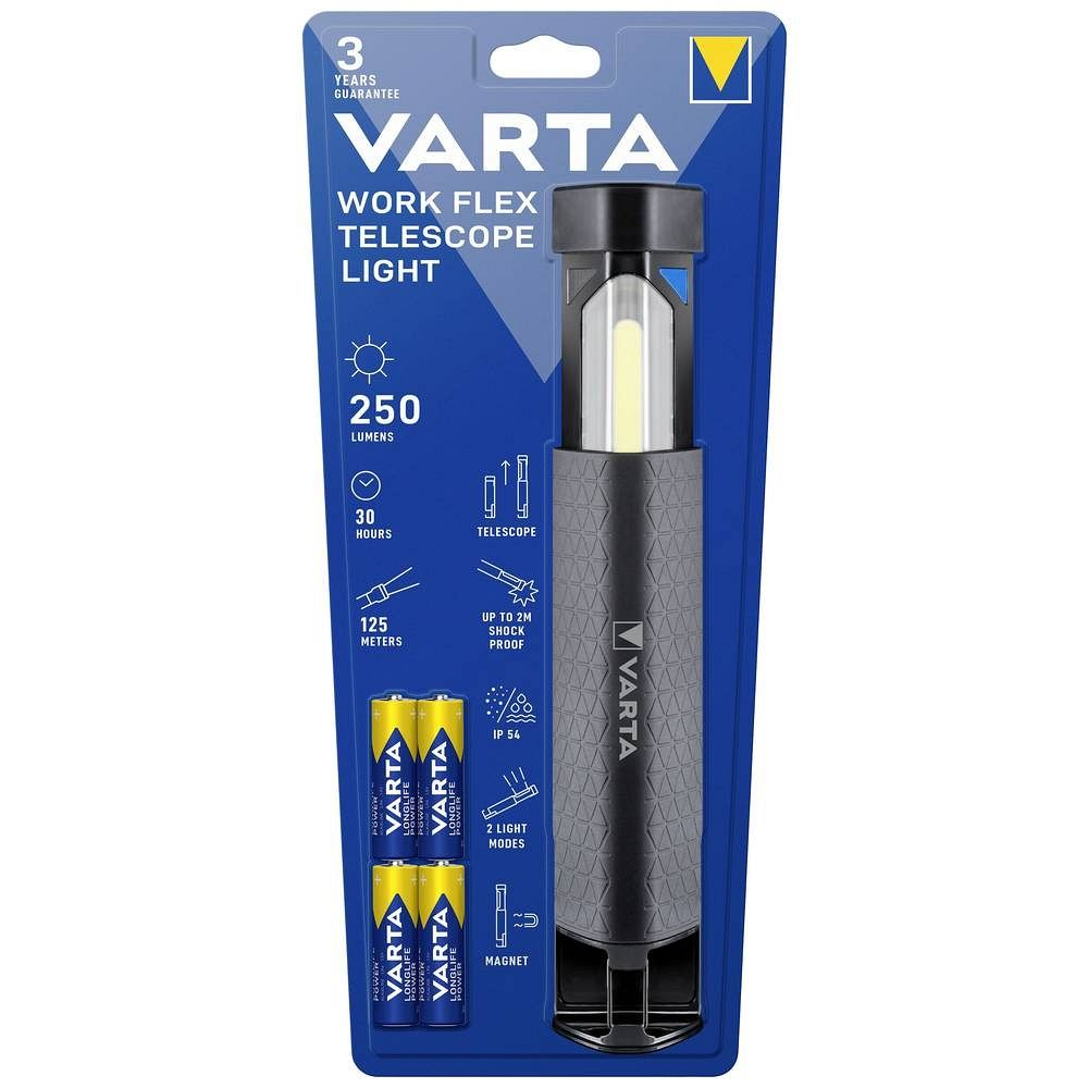 Lanterna LED Varta Work Flex Telescope 250lm – Cu 4 baterii AA incluse [2]