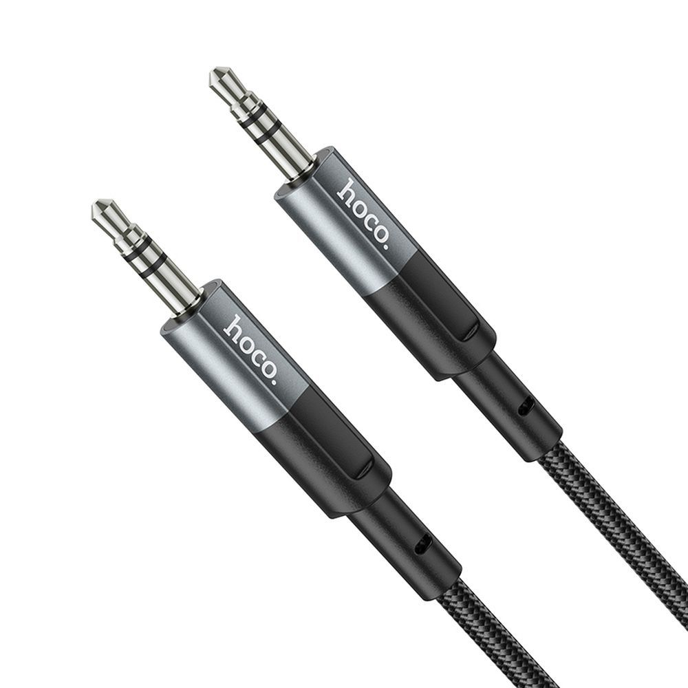 Hoco Cablu AUX Jack 3.5mm la Jack 3.5mm, 1m, Gri Metalic [3]