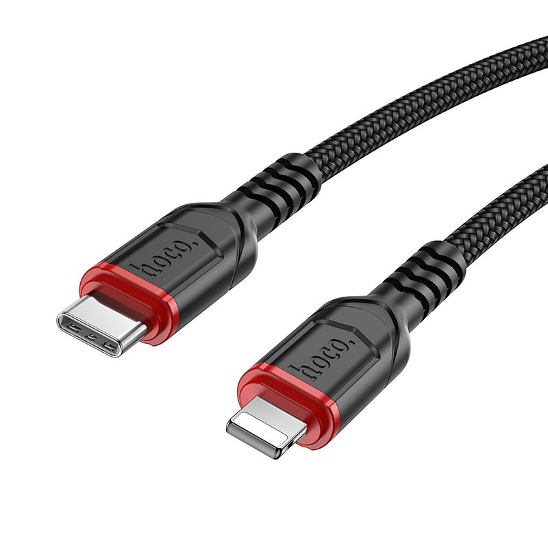 Cablu Hoco X59, USB Type-C la Lightning, Încărcare Rapidă 27W, 3m, Negru [2]