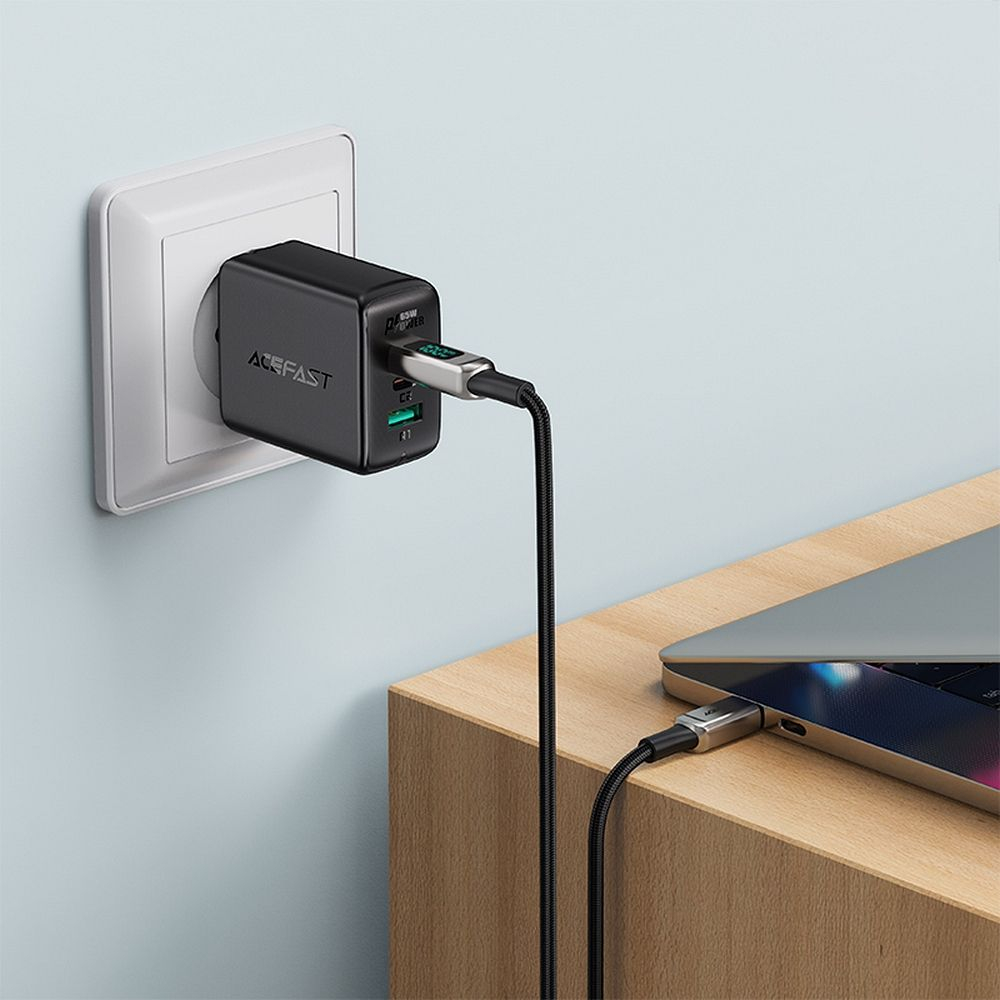 Cablu Acefast Type-C la Type-C 5A PD100W LCD C6-03 2m Argintiu [5]