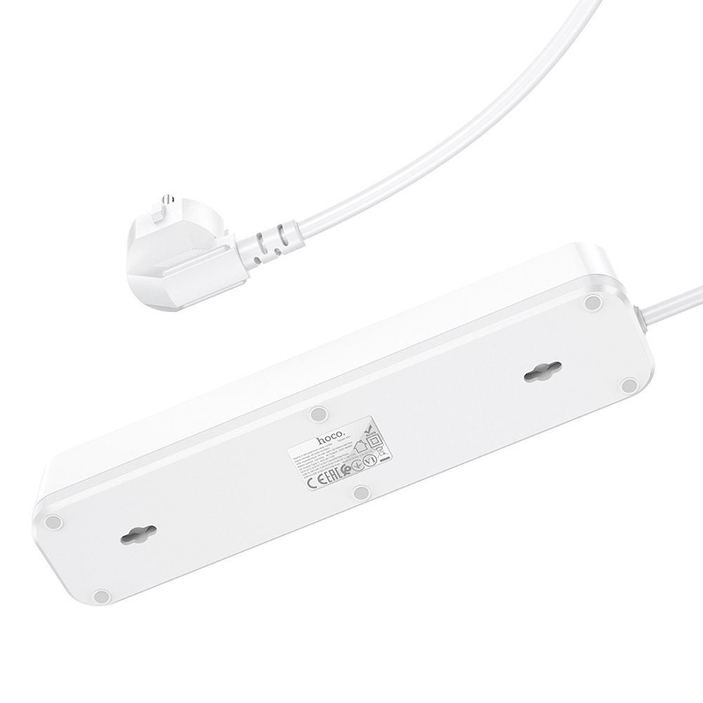 Priză HOCO Prelungitor 4 Biți + 2 x USB A + Tip C PD QC 3A 20W NS1 Alb - Putere și Versatilitate [1]