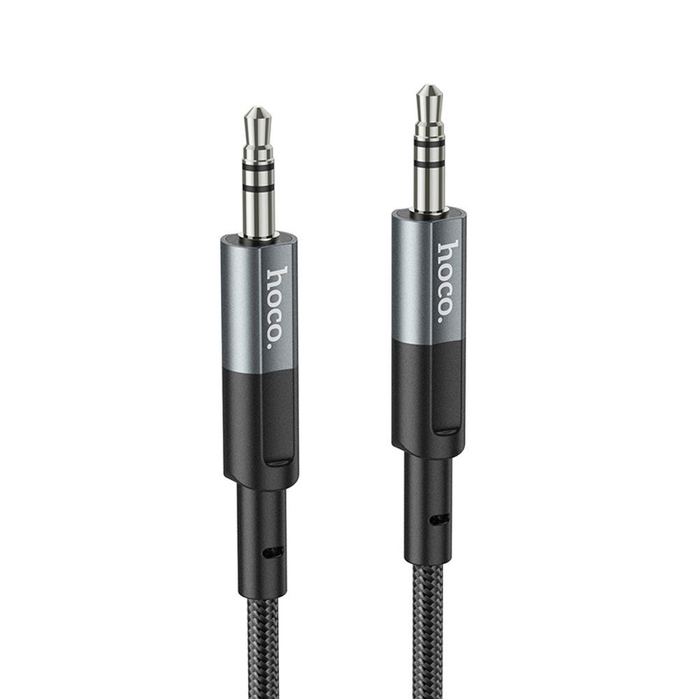Hoco Cablu AUX Jack 3.5mm la Jack 3.5mm, 1m, Gri Metalic [4]