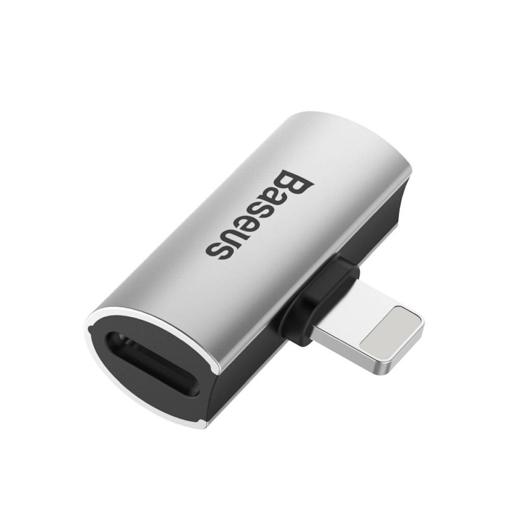 Adaptor Baseus 2 în 1 Lightning la 2 x Lightning CAL46-S1, Argintiu/Negru – Încărcare și Audio Simultan [1]