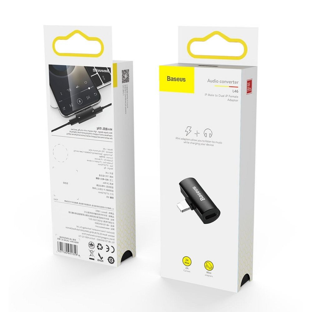 Adaptor Baseus 2 în 1 Lightning la 2 x Lightning CAL46-S1, Argintiu/Negru – Încărcare și Audio Simultan [5]