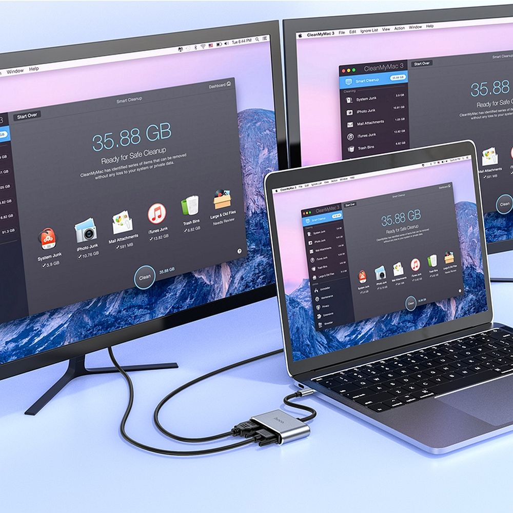 Adaptor HOCO HUB Tip C la HDTV+VGA+USB3.0+PD100W+HDMI HB30 HB30 [7]