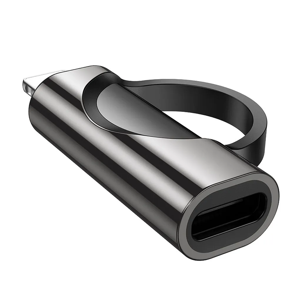 Adaptor Hoco UA32B, Lightning (m) - Type-C (f), Afișaj Digital, 2.4A, 27W, Negru [3]