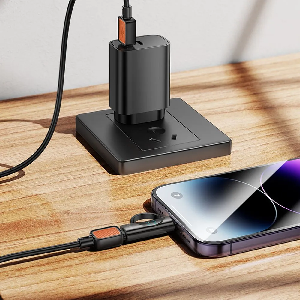 Adaptor Hoco UA32B, Lightning (m) - Type-C (f), Afișaj Digital, 2.4A, 27W, Negru [4]