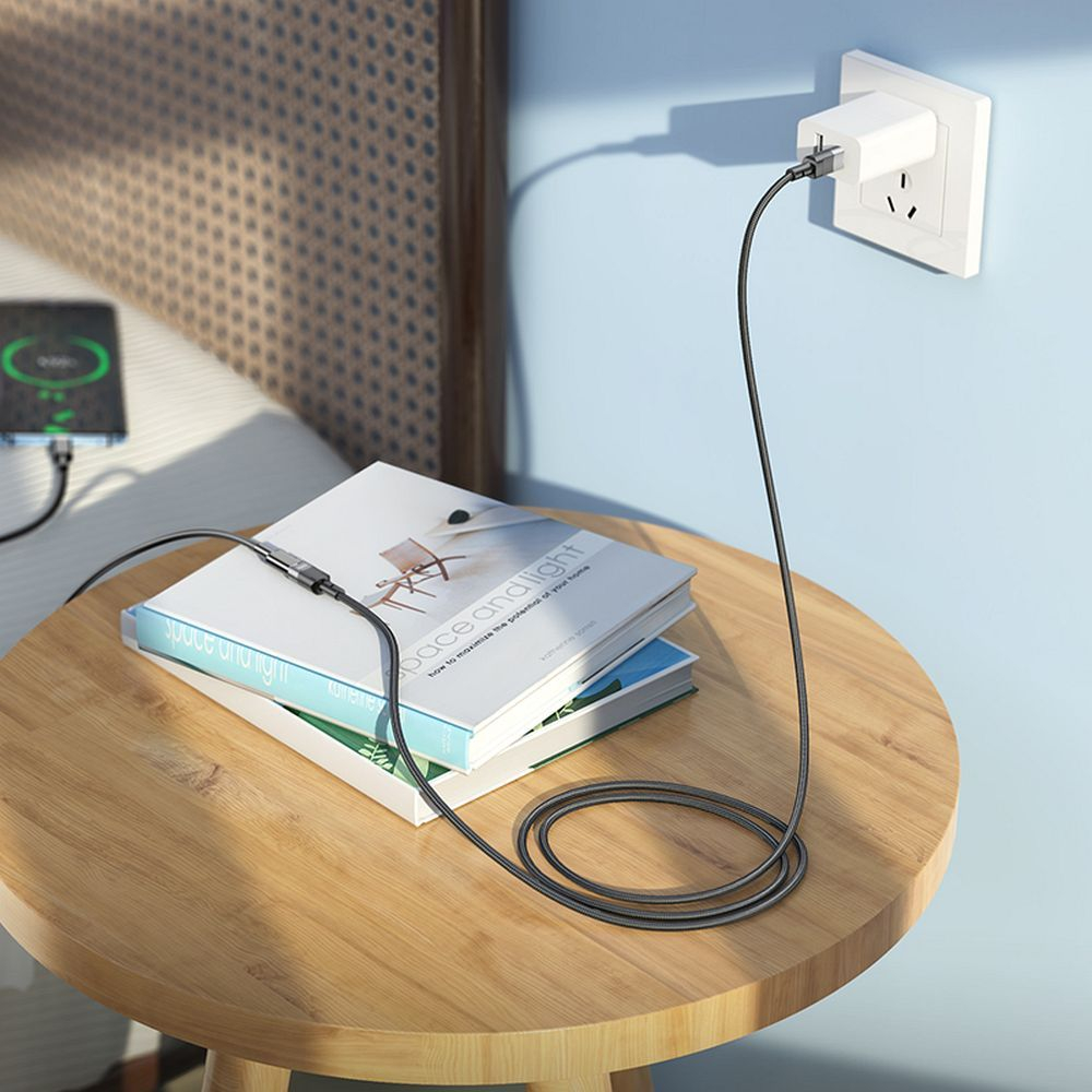 Adaptor OTG Hoco Type-C Male la Type-C Female, 3A, U107, 12 cm, Negru [7]