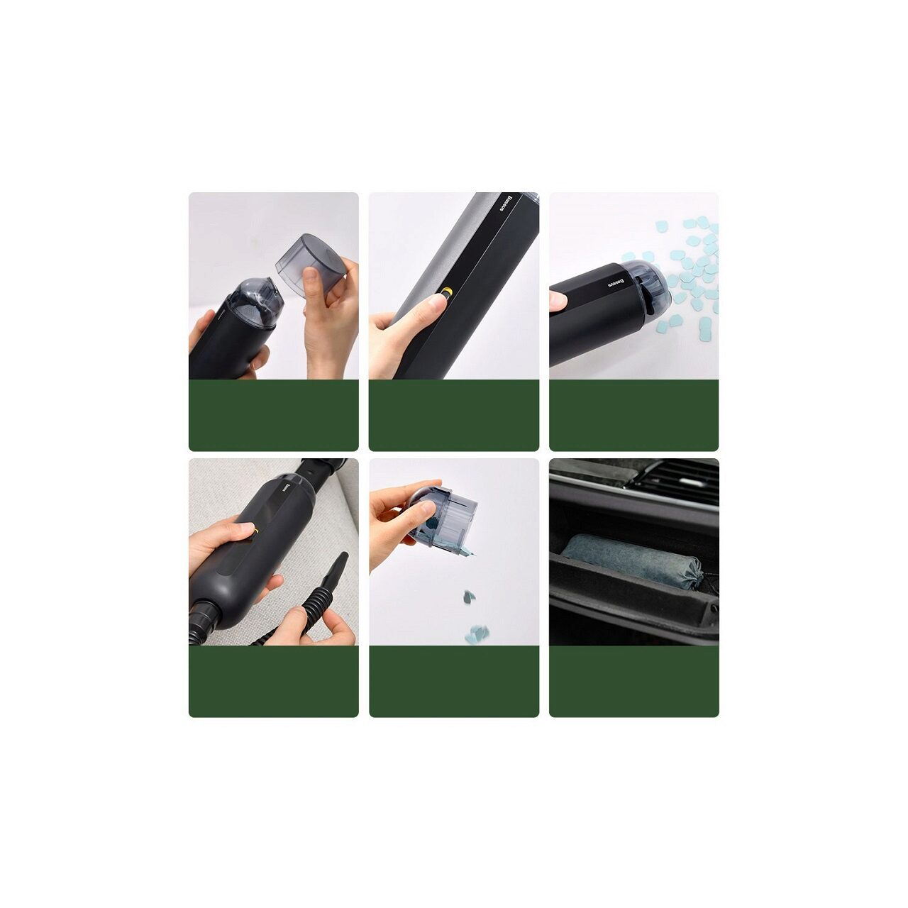 Aspirator Wireless Baseus Mini A2 Green, 70W, 5000 Pa [4]