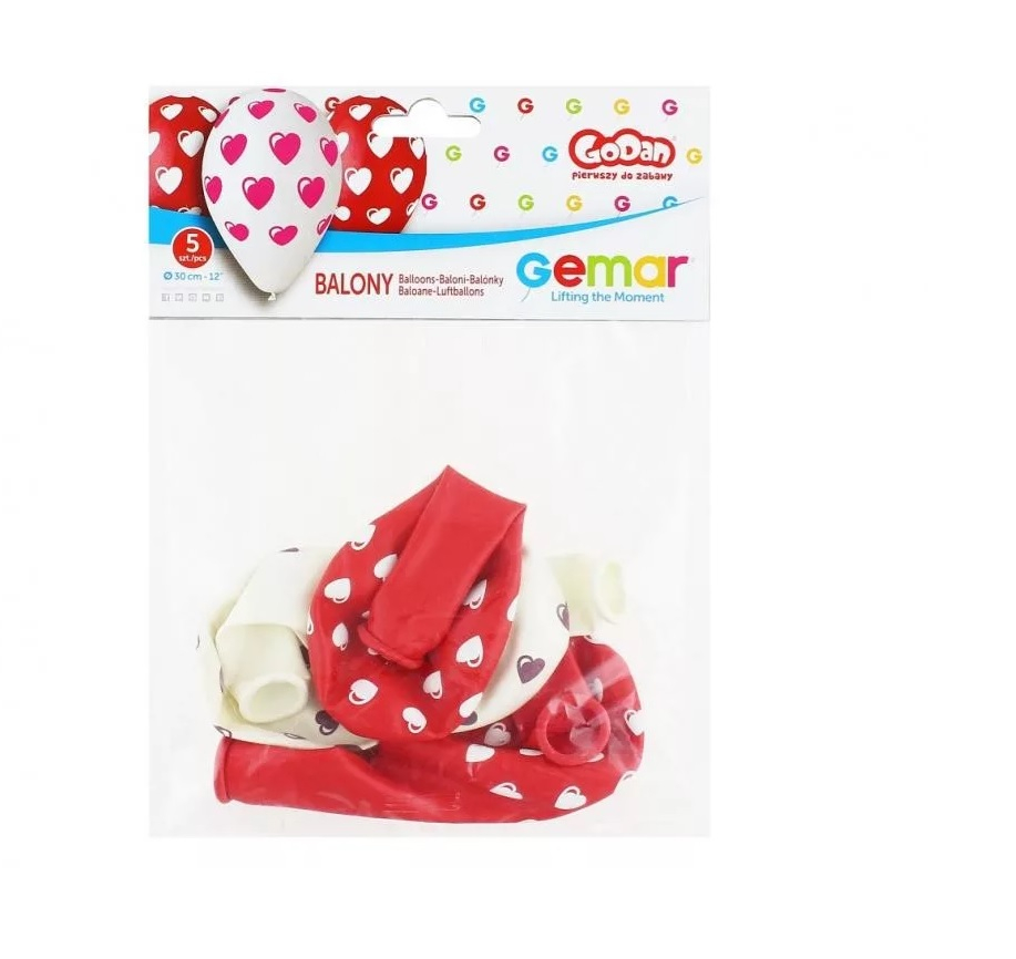 Baloane Inimă -Set 5 Bucăți, 12 Inch (30 cm) [1]