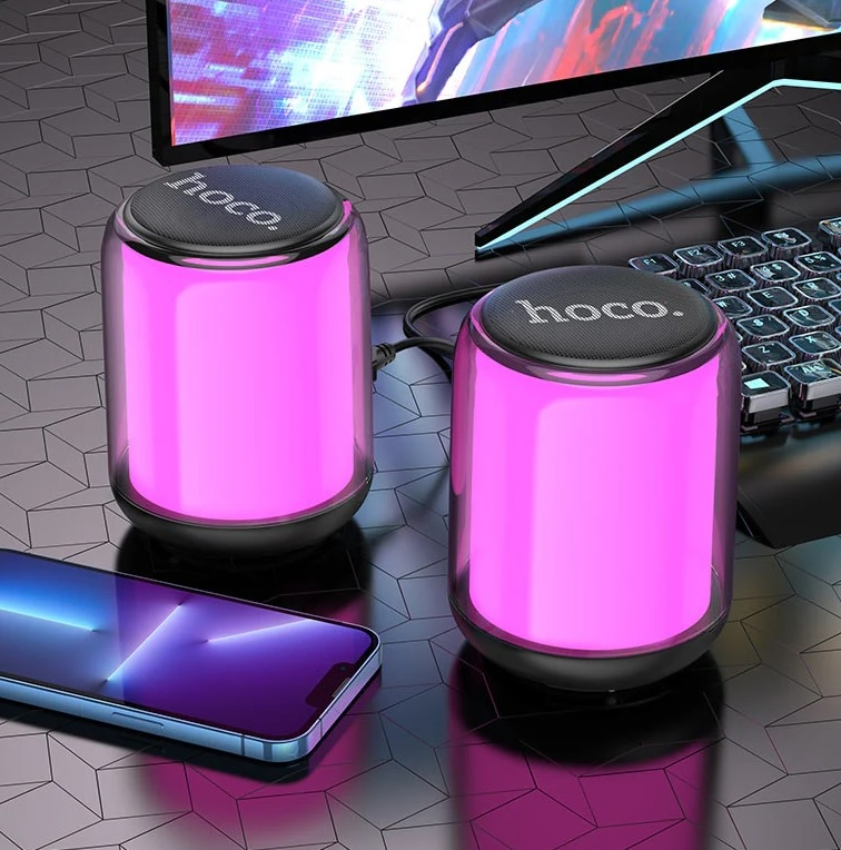 Boxă Hoco BS56 Pulse 2 în 1 – Bluetooth + conexiune cu fir, neagră [1]